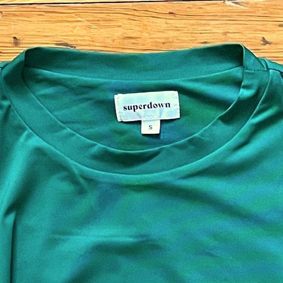 Superdown Emerald Green Cory Ruched Side Dress - Picture 8 of 11